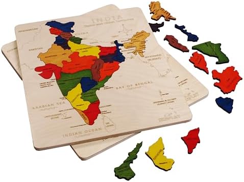 India Map Wooden Jigsaw Puzzle for Kids | 22 Puzzle Pieces | Learning & Educational Toy Gift for Boys & Girls Ages 4 Years and Above - Image 6