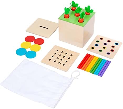 Adena Montessori 4 in 1 Wooden Play Kit for Babies 6-12 Months by AdenaMontessori