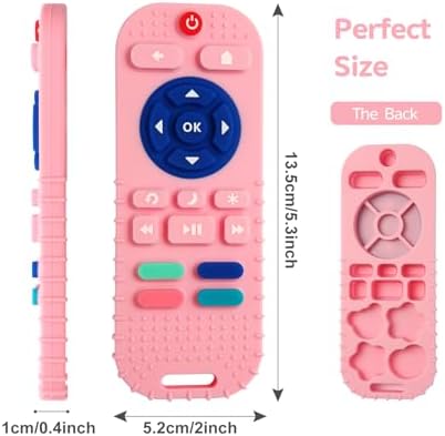 Hooku 2 Pack Silicone Teething Toys for Babies 0-6 Months, Teethers for Babies 6-12 Months, Remote Teether for Baby, Sensory Toys for Babies, Baby Chew Toys - Image 7