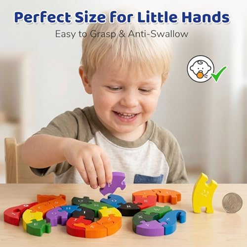 LovesTown Wooden Alphabet & Numbers Puzzle - Image 4