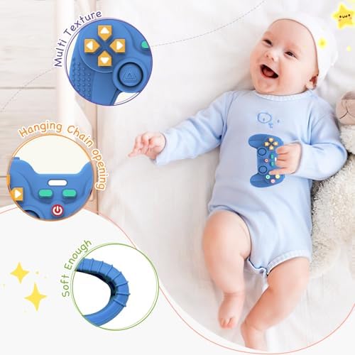 Hooku Silicone Teething Toys for Babies 0-6 Months, Teethers for Babies 6-12 Months, Remote Teether for Baby, Sensory Toys for Babies, Baby Chew Toys - Image 2