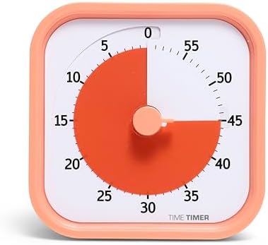TIME TIMER Home MOD – 60-Minute Visual Timer Home Edition, Silent Operation Study Tool for Kids Desk, Homeschool Supplies, Office & Meetings (Dreamsicle Orange) by TimeTimer