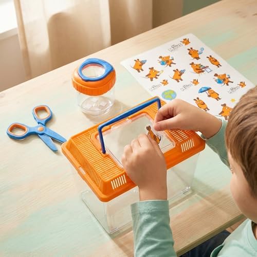 Bresser DieMaus Outdoor Set Children's Naturalist Terrarium Landing Net Magnifying Glass Box Collection Tool Sticker Explorer Set from 8 Years - Image 5