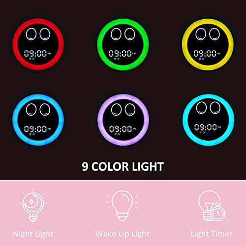 Kids Alarm Clock, Toddler Sleep Training Clock with Night Lights, Sound Machine, Time to Wake Dinosaur Alarm Clock for Children, Gift Ideas for Kids Toddler Boy Girl (Pink) - Image 3