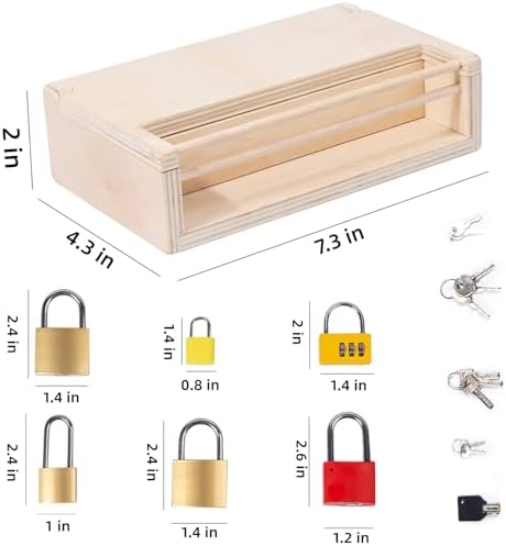 Montessori Lock and Key Toy Set, Toy Keys Homeschool Preschool Learning Activities, Wooden Montessori Materials Learning & Education Toys for 3+ Year Old Kids (6 Pack Locks) - Image 5