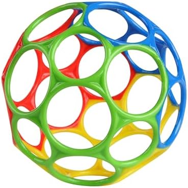 Bright Starts Oball Easy Grasp Classic Ball BPA-Free Infant Toy in Red, Yellow, Green, Blue, Age Newborn and up, 4 Inches - Image 4