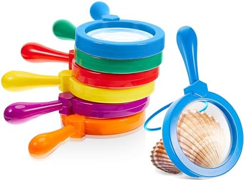Lewtemi 6 Pack Kids Magnifying Glass with Stand, Multicolor by Lewtemi