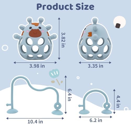 Baby High Chair Toy Teething Chew, Suction Cup Toys,BPA-Free Infant Teether - Image 2