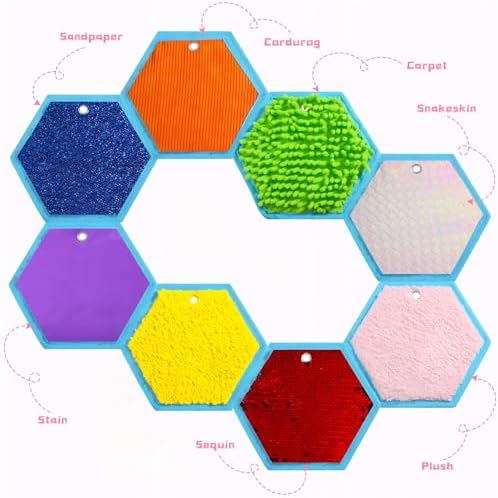 Boao 8 Set Mini Sensory Mats for Autism Kids Sensory Floor Tiles, Hexagon - Image 2