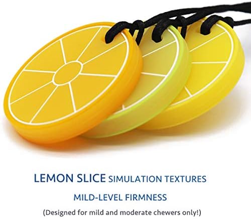 Xtra Tough Lemon Sensory Chew Necklace - Chewing Necklace Teething Necklace Teether Necklace Chew Toys for Kids, Boys or Girls - Teething Toys Designed for Chewing, Autism Sensory Teether Toy (3 Pack) - Image 2