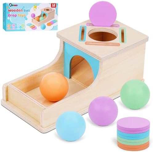 FCSONU Toddler Montessori Object Permanence Box Toys for 1-3 Year Old Baby by FCSONUMontessoriToys