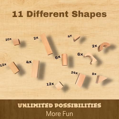 MOD Complete 100-Piece Wood Building Blocks Set — Includes Heavy Duty Shape-Sorter Lid & Storage Bucket Wooden Blocks, Educational Screen-Free Toy for Toddlers Ages 1+ 2+ 3+ - Image 4