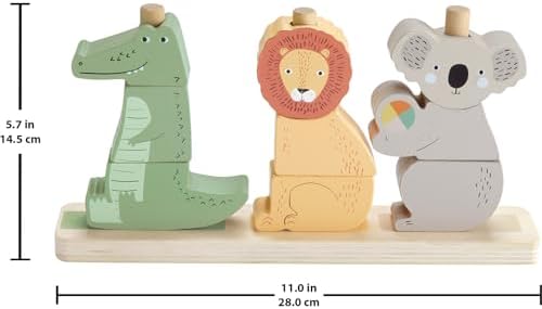 Fisher-Price Wood Baby Toy Stack & Sort Animals, 10 Wooden Pieces for Developmental Play for Infants & Toddlers Ages 1+ Years - Image 6