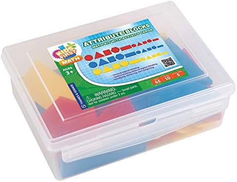Kids First Math: Attribute Blocks Math Kit with Activity Cards | Develop Skills in Logical Thinking, Classifying, Comparing | Visual Hands-on Math for at-Home or Classroom Learning, Ages 3+ by Unknown