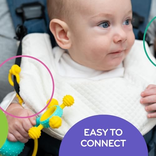 Mobi Liinklz Silicone Tethers - Flexible and Soft Toy Straps for Baby, Stroller Toy Safety Straps and Easy to Connect Baby Toy Holder - for Infants 0+ Months, Vibrant Colors (Pack of 3) - Image 5