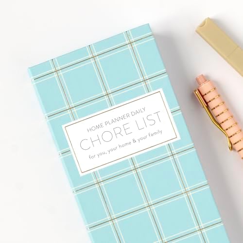 Passionate Penny Pincher Planner Daily Chore List Notebook | Blue Plaid Design | Undated 3-Month Supply | Planner 2026 for Tasks & Routines | 90 Perforated Pages | Matte Lamination Finish | 3.5” x 9” - Image 4