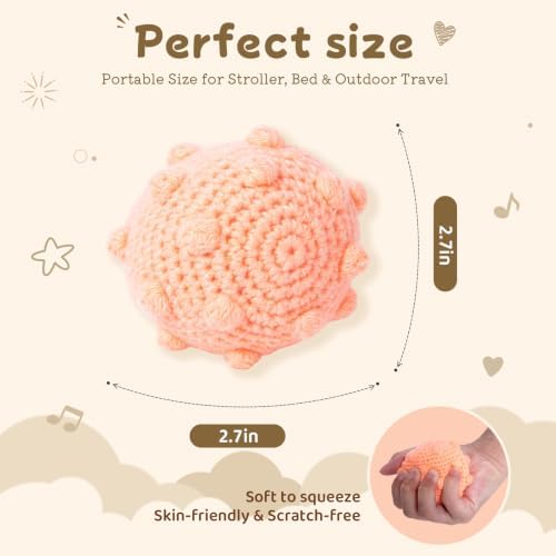 Adena Montessori Soft Knit Sensory Ball with Bell, 6-12mo - Image 3