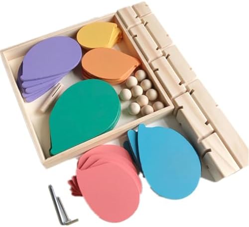 Rainbow Wooden Marble Run Tree, Musical Ball Drop Toy with Colorful Leaves by Unknown