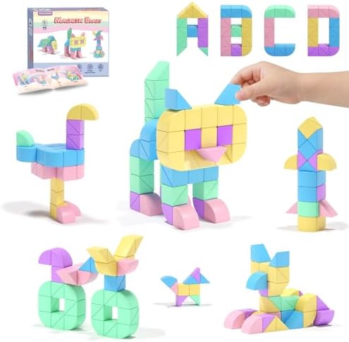 40Pcs Magnetic Blocks,Montessori STEM Toys, Ideal Gifts for Kids Ages 3+ by Hiwawind
