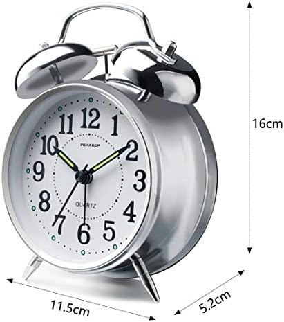 Peakeep Retro 4.5 inches Battery Operated Twin Bell Loud Alarm Clock - Image 6