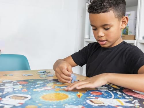 boppi World Map Round Jigsaw Puzzle with 100% Recycled Card 150 Pieces with Animals for Children 5 6 7 8 Years 58cm Diameter - Image 4