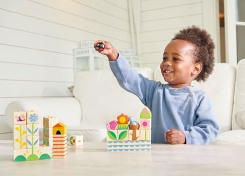 Tender Leaf Toys - Garden Blocks - 25 Pieces Decorative Garden Themed Wooden Stacking Blocks with Peg - Building Blocks, Hand-Eye Coordination Strength & Creative Play - Age 18m+ - Image 5