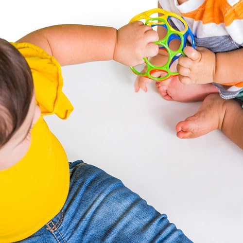 Bright Starts Oball Easy Grasp Classic Ball BPA-Free Infant Toy in Red, Yellow, Green, Blue, Age Newborn and up, 4 Inches - Image 2