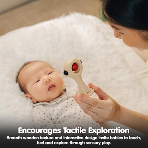 PlanToys® Wooden Baby Rattle Montessori Infant Sensory Toy for Newborns - Image 7