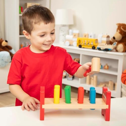 Melissa & Doug Deluxe Wooden Pound-A-Peg Toy with Hammer - FSC Certified - Image 2