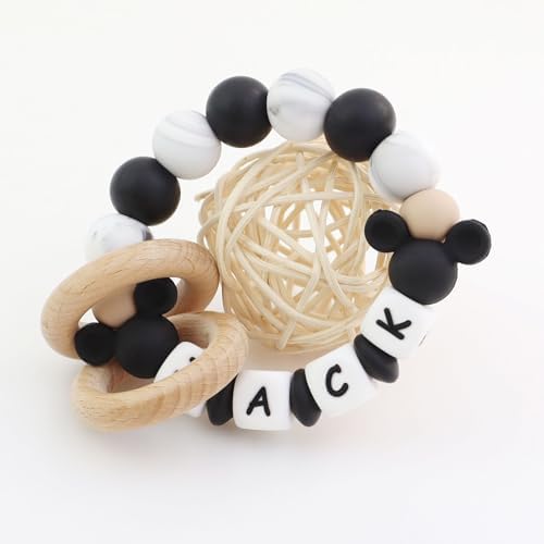 Personalized Baby Teether Rattle with Name (Pink) - Image 4