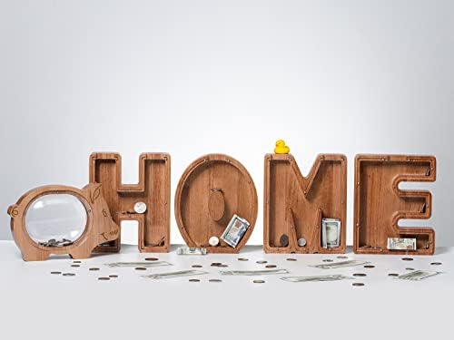 ladenk 12 Inch Extra Large Wooden Kids Letter Piggy Bank - Piggy Bank for Boys Girls - Initial J Bank - Alphabet Money Bank for Birthday - Image 5