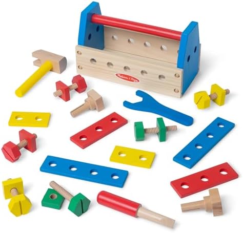 Melissa & Doug Take-Along Tool Kit Wooden Construction Toy (24 pcs) - Image 4