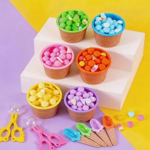 154 Pcs Ice Cream Sensory Bin Items Summer Counting Sorting Sensory Bin Filler Fine Motor Ice Cream Counts for Easter Day Summer Counting Decor - Image 4