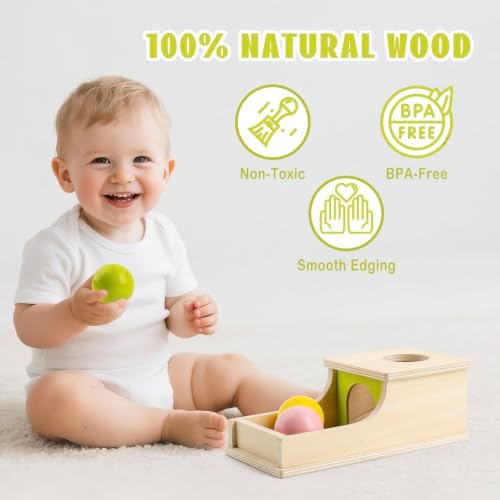 Montessori Toys for 6 Month Old, Object Permanence Box with Three Balls - Image 2