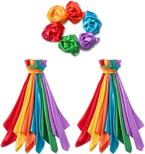 Sosation 24 Pcs Sensory Play Scarves Silk 24" Multicolor Dance Music Scarf by Sosation