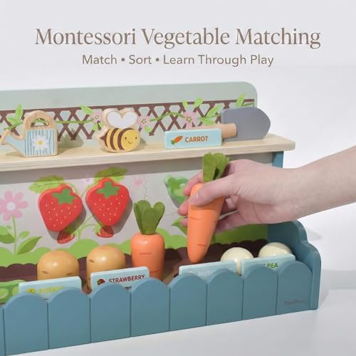 PairPear Wooden Play Food Garden Set Montessori Educational Toys for Kids - Image 4