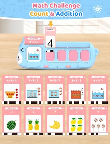 QuTZ Phonics Learning Toy for Preschool Kids – Talking Flash Cards with Sound Machine, Word Blending & Math Games – Educational Reading & Counting Activity Set 4-8 - Image 5