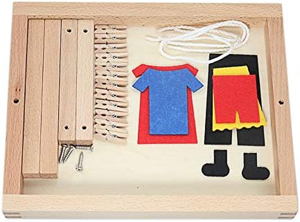 Montessori Wooden DIY Mini Simulation Clothes Drying Frame Clothes Suit Toys for Kids Children Basic Life Practice Training Toy - Image 4