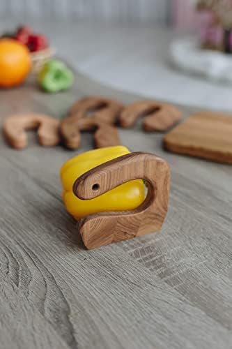 Wooden Safe Knife for Kids, Kids Utensil Montessori Knife, Vegetable and Fruit Chopper, Ash Wood - Image 2