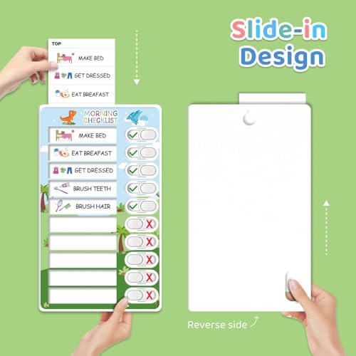 3 in 1 Bedtime/Morning/Daily Routine Chart for Kids, Magnetic Chore Chart for Kids with Cute Chore Stickers, Visual Schedule for Kids with Autism, Cute to Do List Checklist for Kids - Image 5