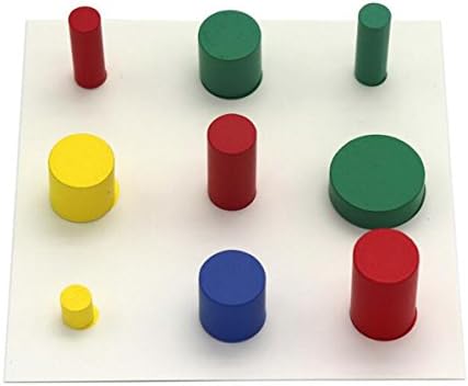 Montessori Colored Cylinders With Control Cards Kids Wooden Knobless Blocks Shape & Color Recognition Material Toys (Colored Cylinders With Control Cards) - Image 5