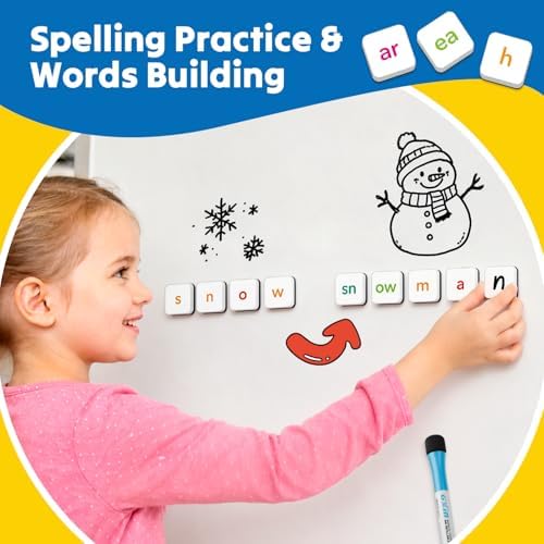 Phonics Magnetic Letter Tiles,Phonics Games Magnetic Letters,Reading Spelling Games with Word Build Boards & All-in-one Storage Case,Word Family Build Game for Preschool Pre k Kindergarten Classroom - Image 5