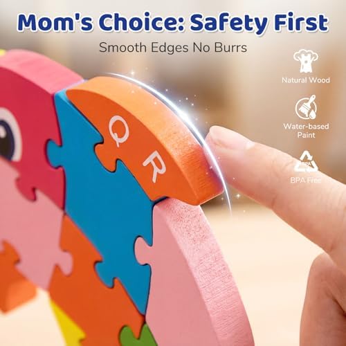 LovesTown Puzzle for Kids, Wooden, 3D Dolphin Shape - Image 3