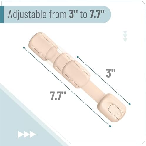 Bate- Child Safety Strap Locks, 10 Pack, Baby Locks for Cabinets, Drawers, Kitchen, Toilet, Furniture, Fridge, Multi-Purpose, Easy Install with Quick 3M Adhesive for Childproofing - Image 3