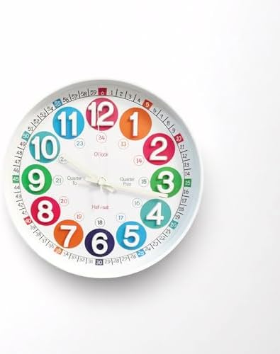 Learning Time Clock for Kids, 12 Inch 3D White Luminous Silent Wall Clock, Bedroom, Kitchen, Classroom, Decor at School, Clear Digital Clock for Kids Room - Image 5