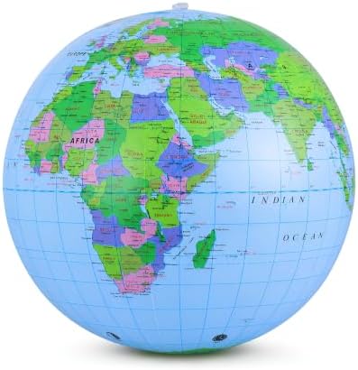NUOBESTY Inflatable Globe Beach Ball, 11.8-Inch PVC World Map Ball by NUOBESTY