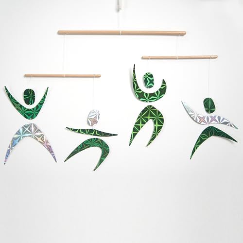 Green Dancers Hanging Mobile,Montessori Mobile, Infant Toy, Baby Mobile, Visual Tracking, Newborn Toy - Image 5