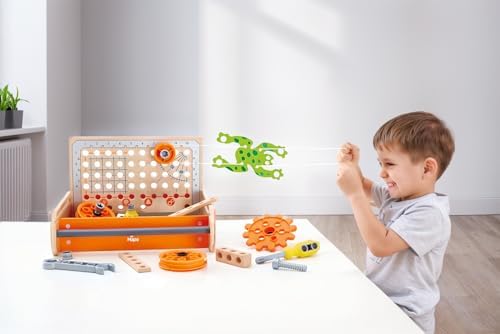 Hape Science Experiment Toolbox | Colorful Wooden 32 Experiment Kit, Fun Educational Science Kids Toy Set & Know-How Instruction App - Image 2