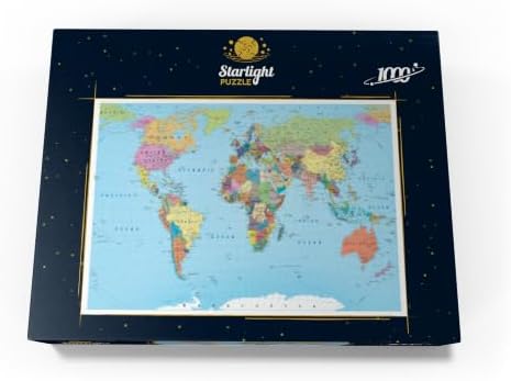 MyPuzzle Color World Map - Borders, Countries, Roads and Cities - Premium 1000 Piece Jigsaw Puzzle for Adults - Image 4
