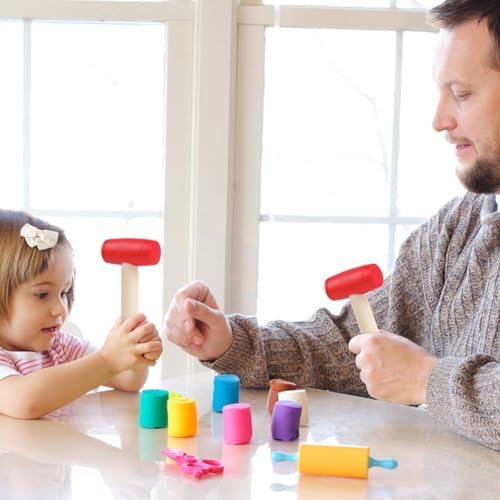 3pcs Toy Hammer Simulation Wooden Hammers Plastic Toddler Hammer SmallPortable Kids Maintenance Tools Toys Pretend Fake Mallet Hammers for Boys Girls - Image 7